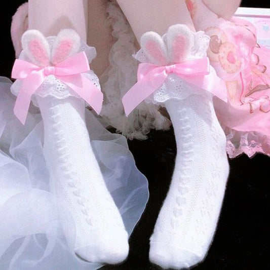 Sweet Bunny Ears Bow Ankle Socks