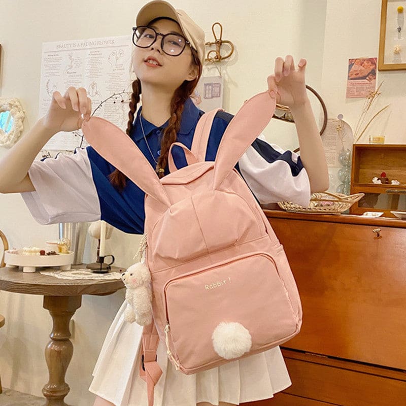 Sweet Cartoon Bunny Ears Backpack