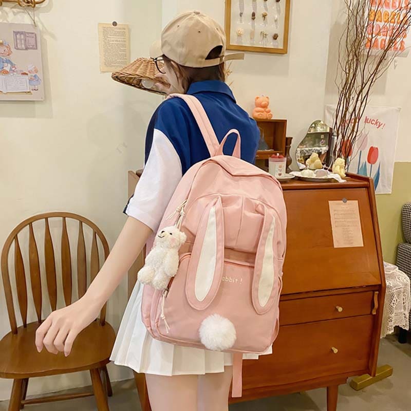 Sweet Cartoon Bunny Ears Backpack