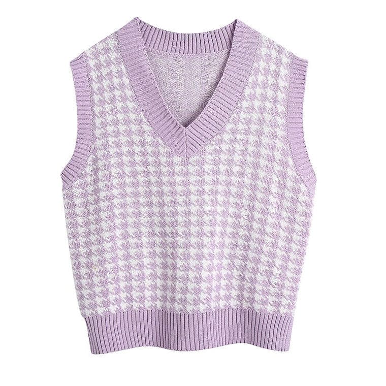 Sweet Check Vest - Sweaters