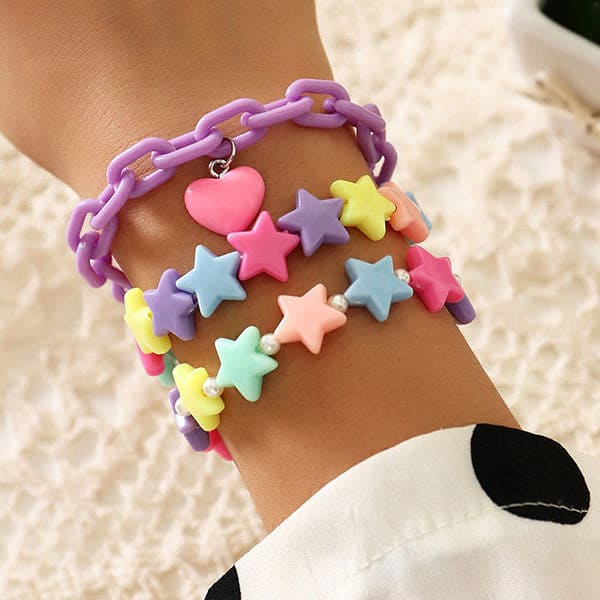 Sweet Color Star Bracelet - Standart / 3pcs - bracelet