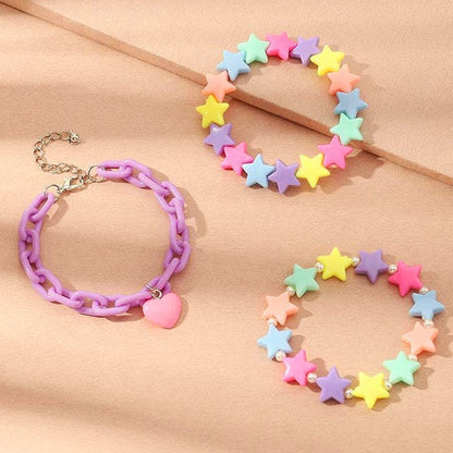 Sweet Color Star Bracelet - Standart / 3pcs - bracelet