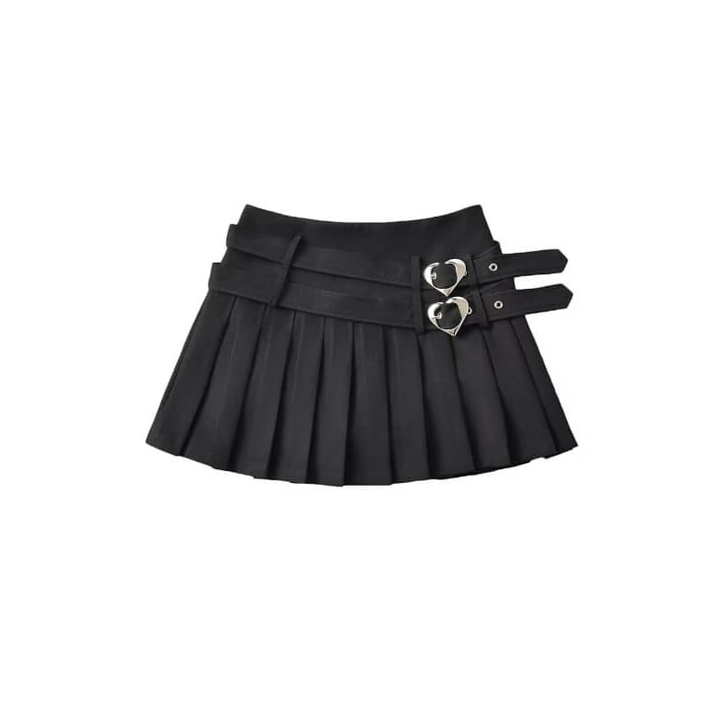 Sweet Double Heart Belts Skirt SpreePicky