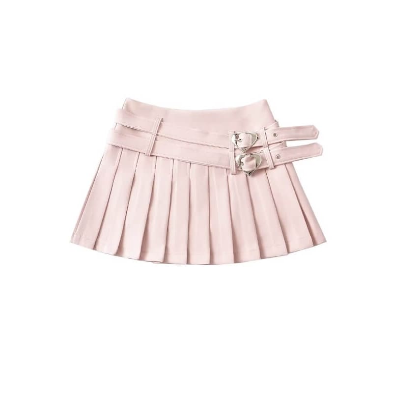 Sweet Double Heart Belts Skirt SpreePicky