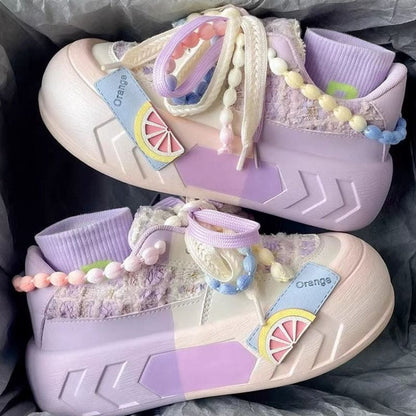 Sweet Fashion Purple with Chain Sneakers Shoes