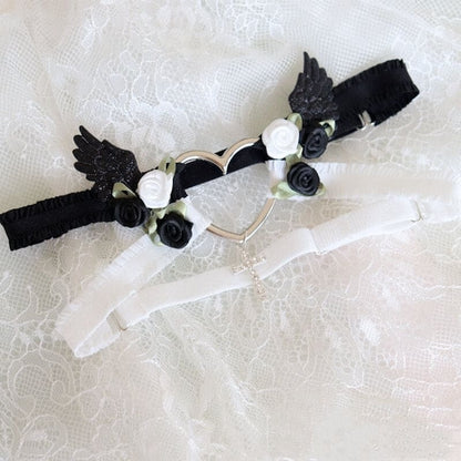 Sweet Floral Heart Wings Garter SpreePicky