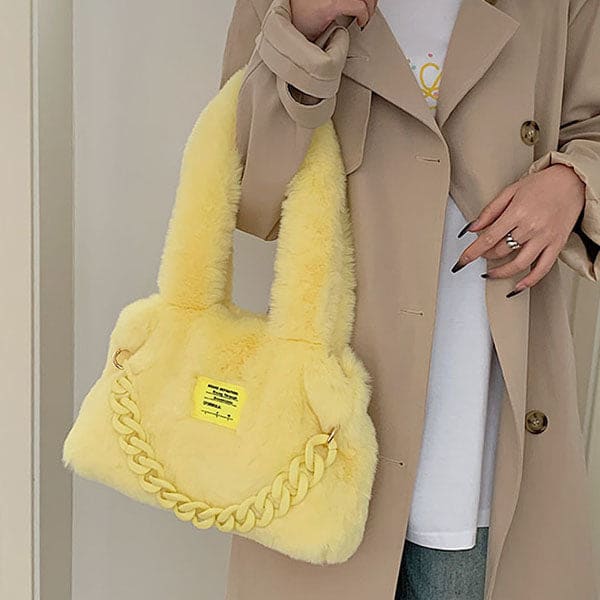 Sweet Fluffy Chain Shoulder Bag - Bags