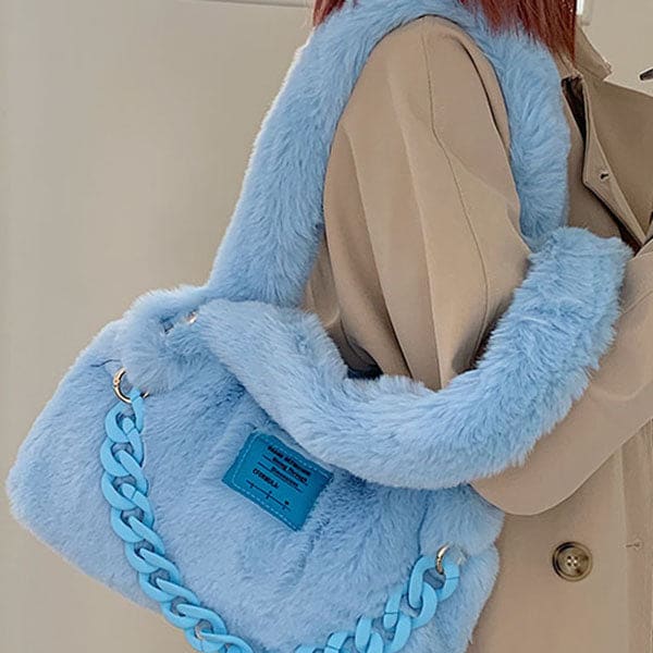 Sweet Fluffy Chain Shoulder Bag - Bags