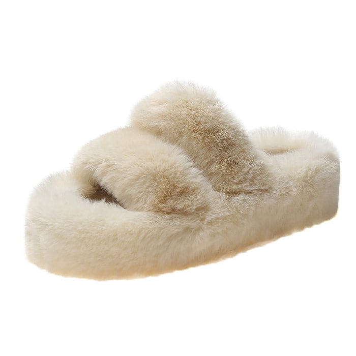 Sweet Fluffy Platform Slippers - Slippers