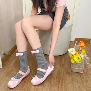 Sweet Knit Knotbow Socks - Stockings