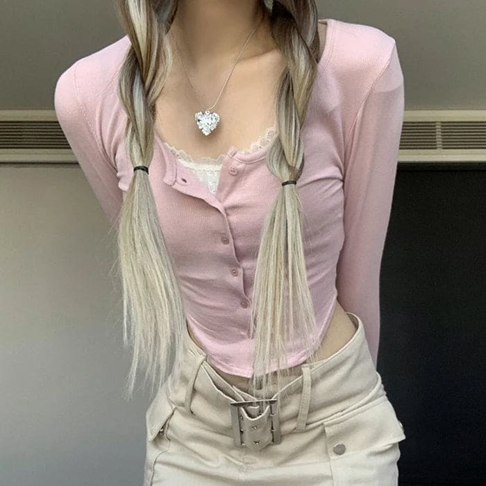 Sweet Layered Pink Top - Tops