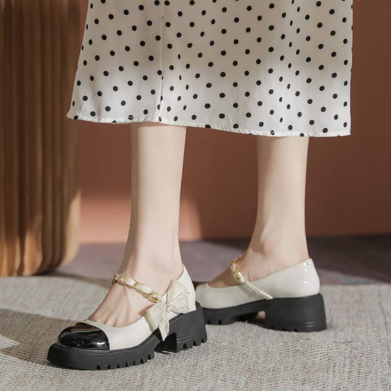 Sweet Lolita Bow Knot Platform Mary Janes Shoes