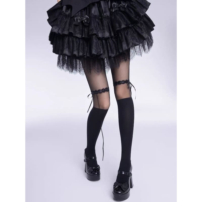 Sweet Lolita Ribbon Tights - Tights