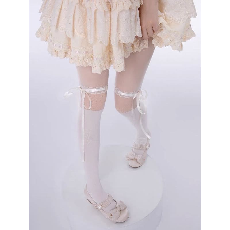 Sweet Lolita Ribbon Tights - Tights