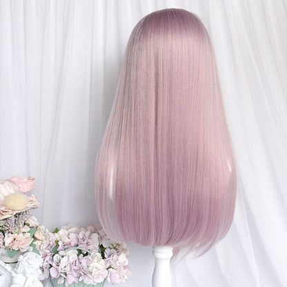 Sweet Long Straight Flower Ball Wig With Neat Bangs