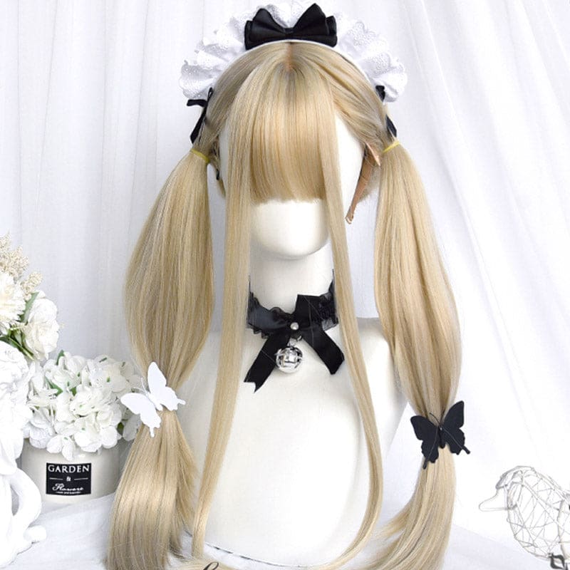 Sweet Long Straight Flower Ball Wig With Neat Bangs