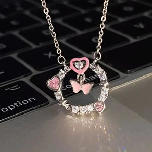 Sweet Love Bow Necklace - white