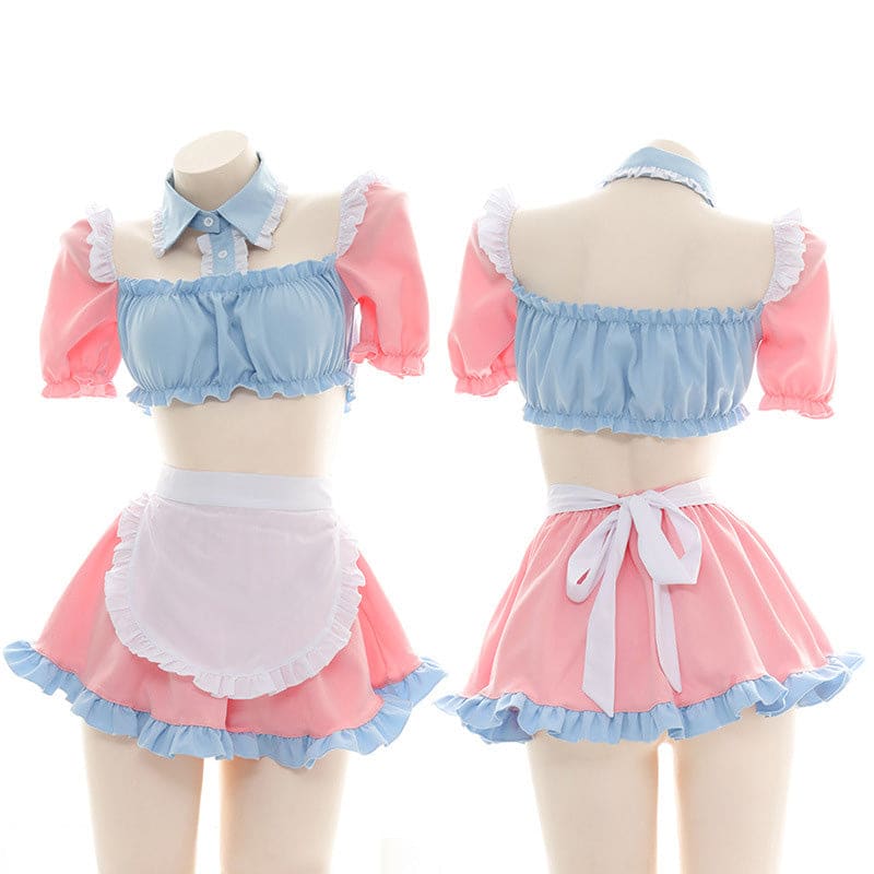 Sweet Maid Nightdress Lingerie Set - Pink / One Size