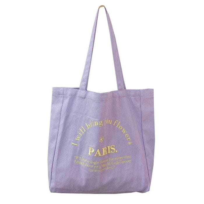 Sweet Paris Embroidered Bag - Standart / Purple - Handbags