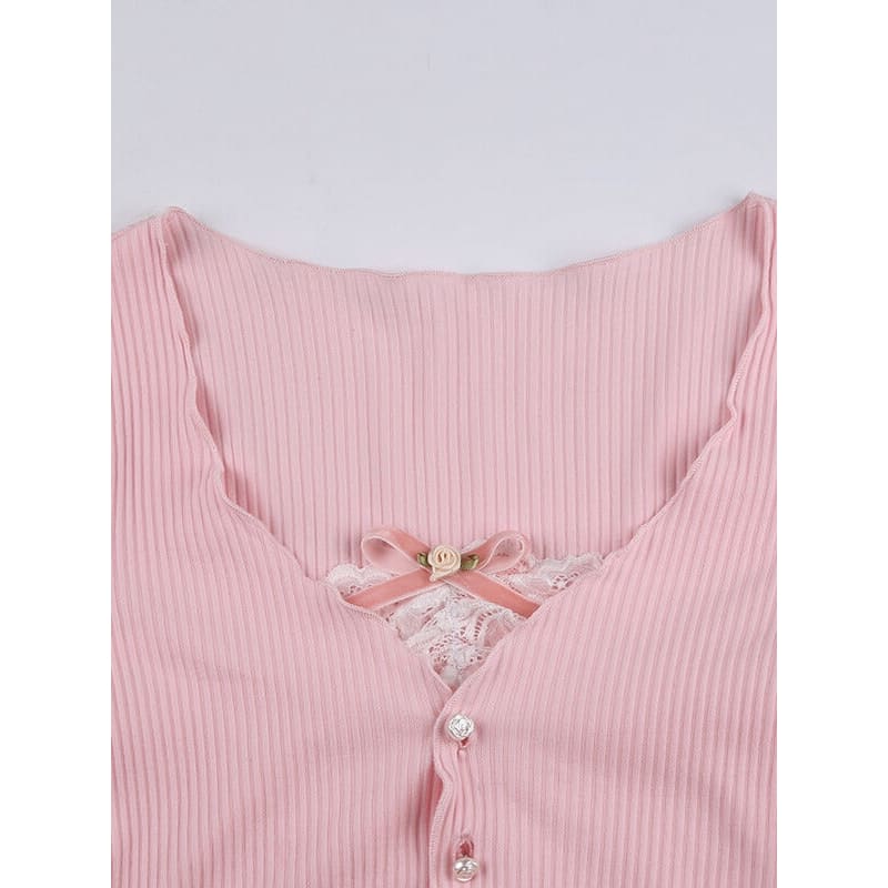 Sweet Pink Bow Crop Top - crop tops