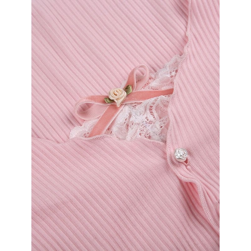 Sweet Pink Bow Crop Top - crop tops