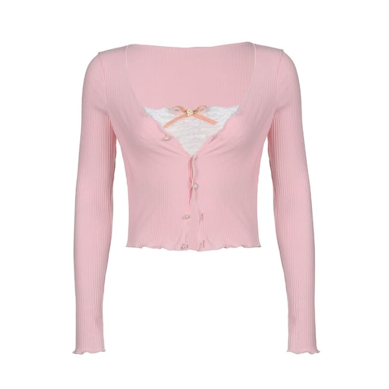 Sweet Pink Bow Crop Top - crop tops