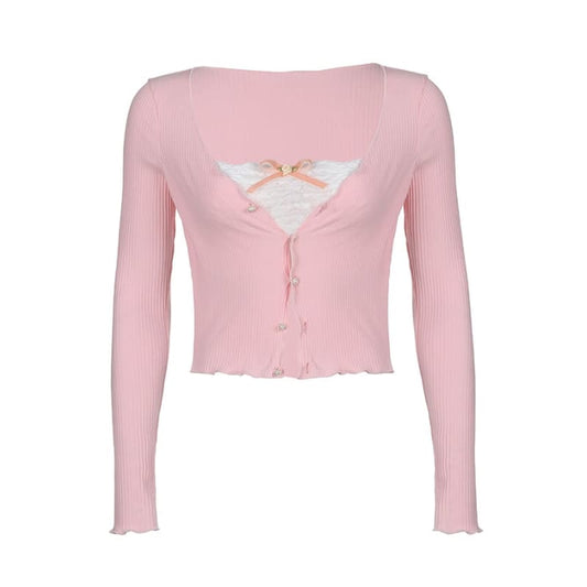 Sweet Pink Bow Crop Top - crop tops