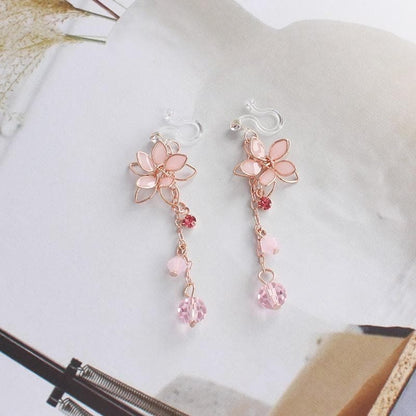 Sweet Pink Fashion Sakura Earrings/Clips MK16045 - Clips