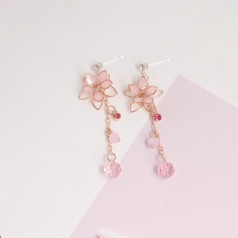 Sweet Pink Fashion Sakura Earrings/Clips MK16045 - earring