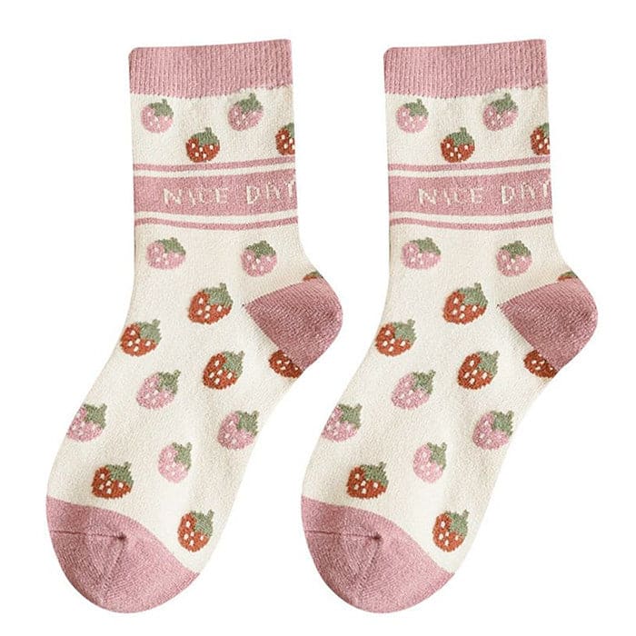 Sweet Pink Floral Socks - 1 - Socks