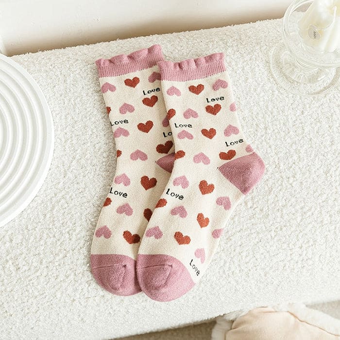 Sweet Pink Floral Socks - 4 - Socks