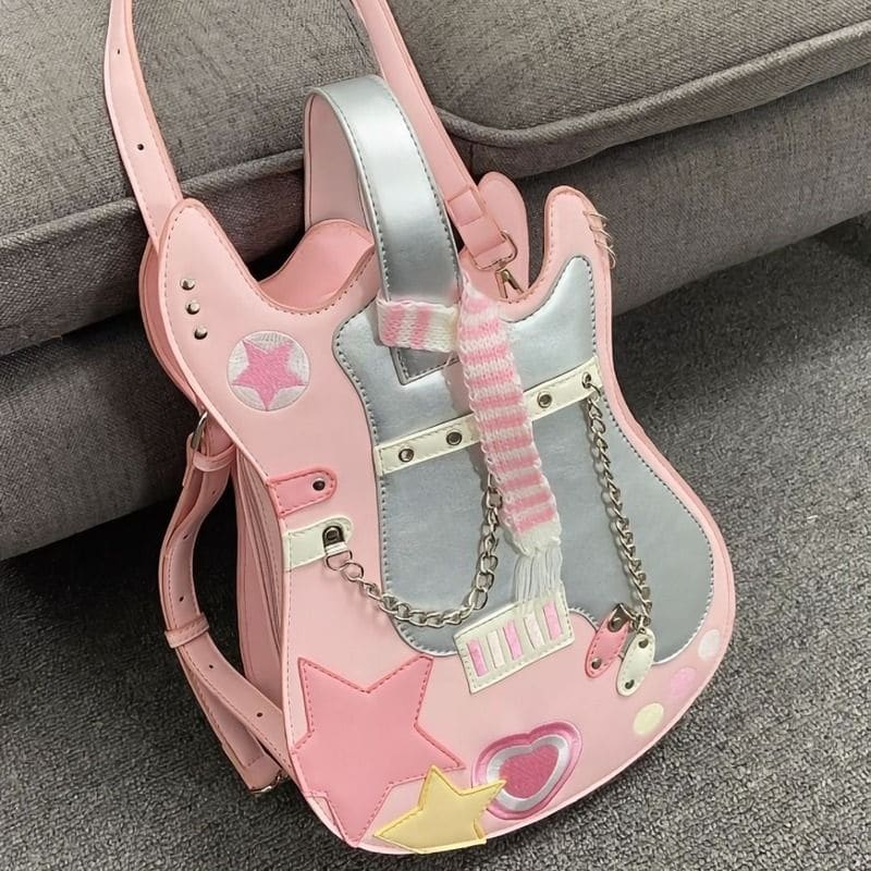 Sweet Pink Guitar Shape Bag - Lovesickdoe