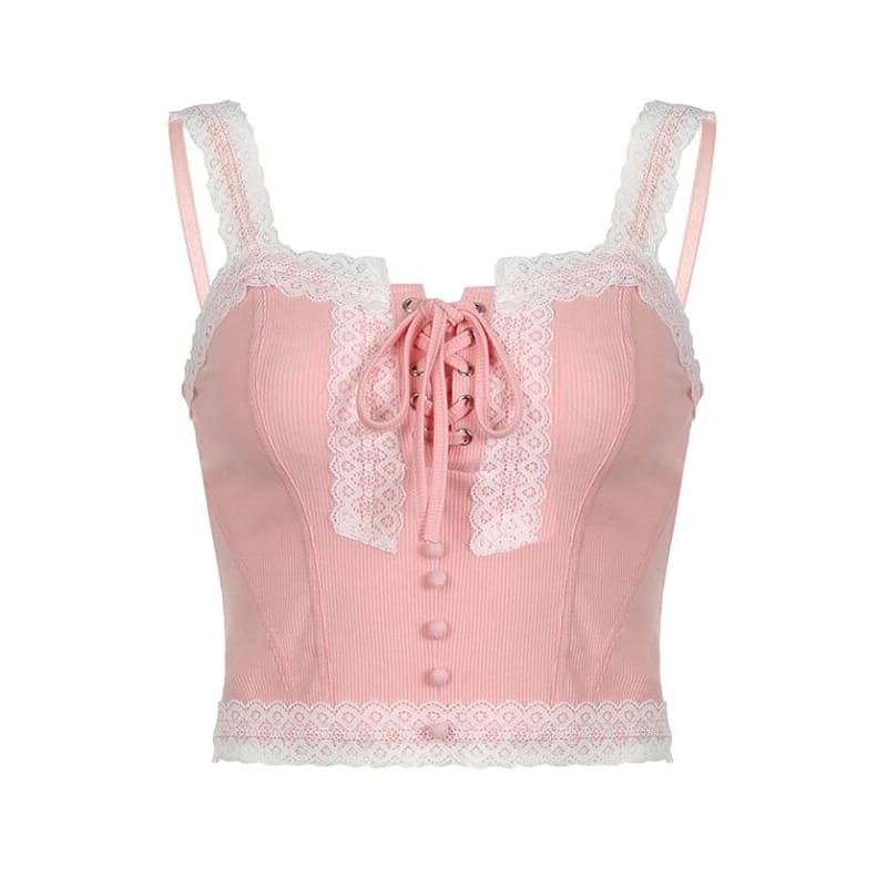 Sweet Pink Lace Camisole - Camisoles & Tank tops