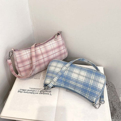 Sweet Plaid Handbag - Handbags