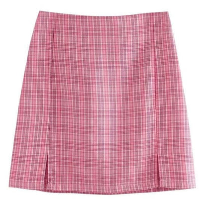 Sweet Plaid Mini Skirt - Skirt