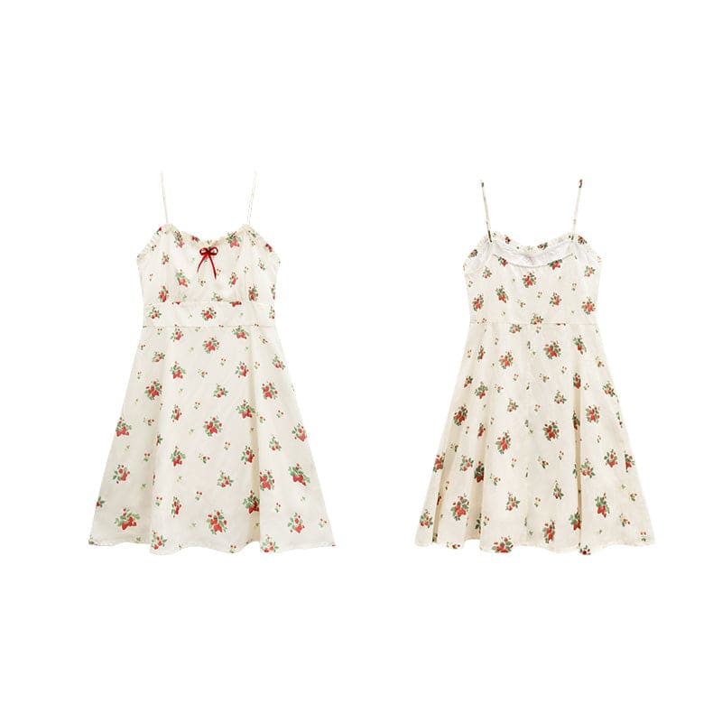 Sweet Retro Sling Floral Dress