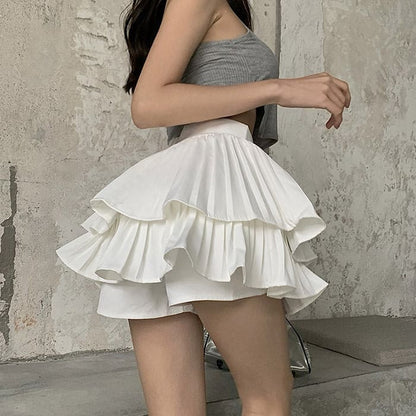 Sweet Ruffle Mini Skirt - Skirt