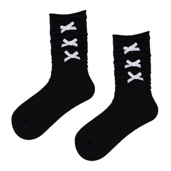 Sweet Soft Bows Socks - Black/white - Socksballetcore bow