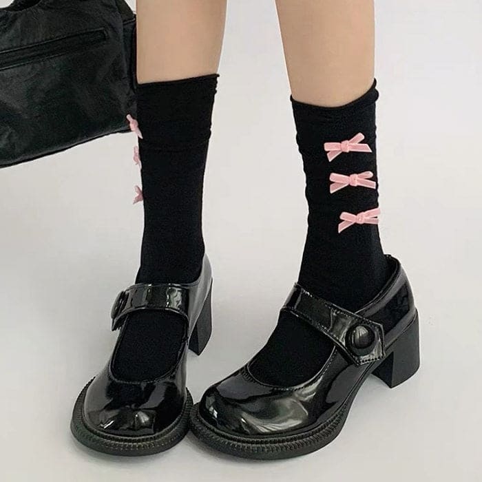 Sweet Soft Bows Socks - Socksballetcore bow high socks