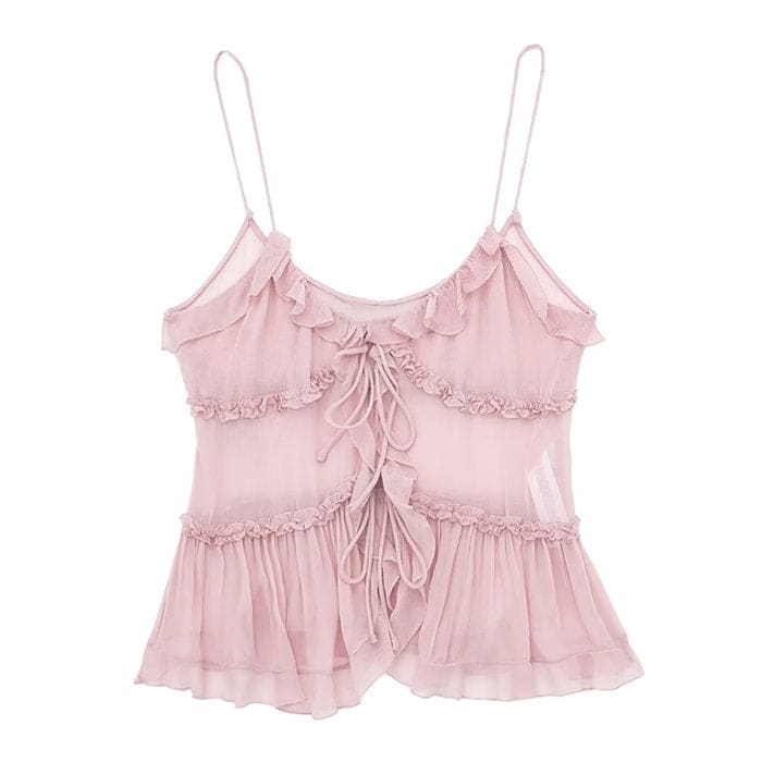 Sweet Soft Ruffle Top - XS / Pink - Tops