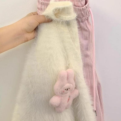 Sweet Soft White Knitted Fuzzy Cardigan