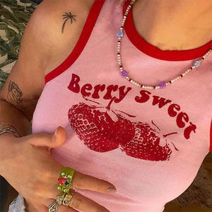 Sweet Strawberry Tank Top - Tops