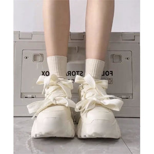 Sweet Stylish Chic White Bow Sneakers ON875 - shoes