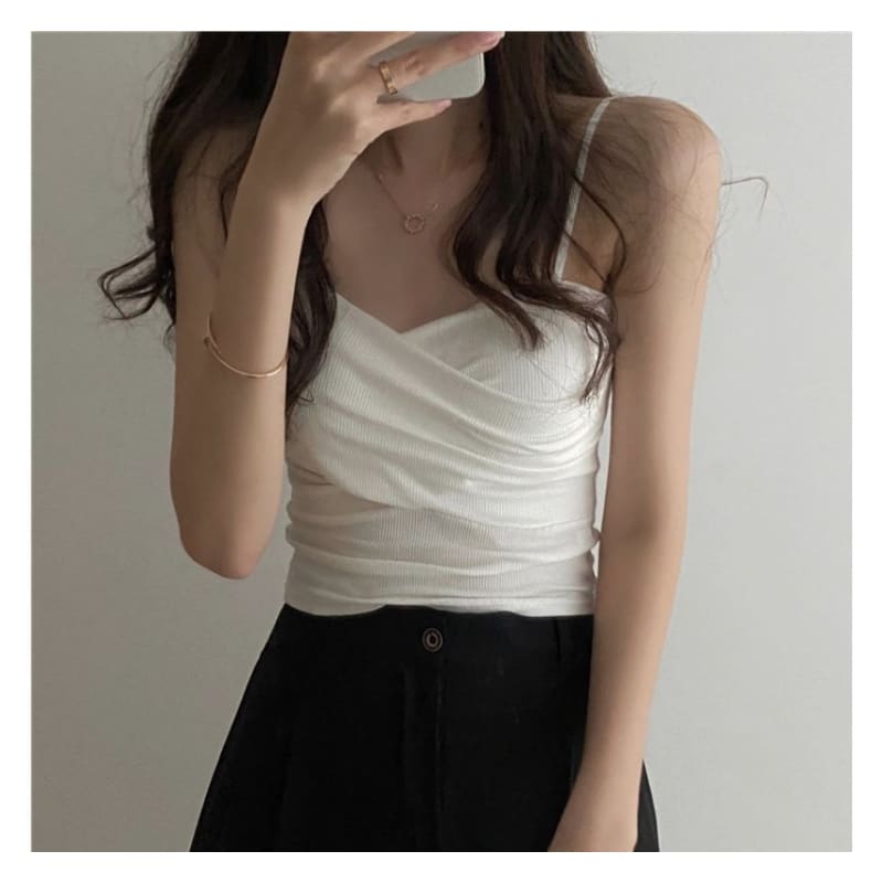 Sweetheart Neckline Plain Crop Camisole Top