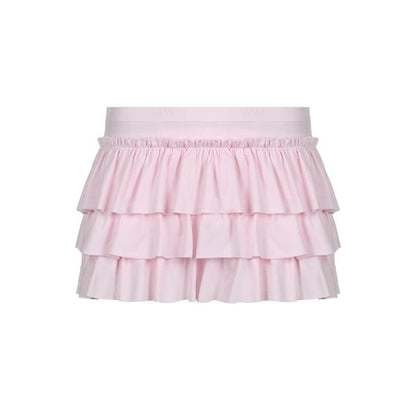 Sweetheart Pink Bow Layered Skirt - mini skirts