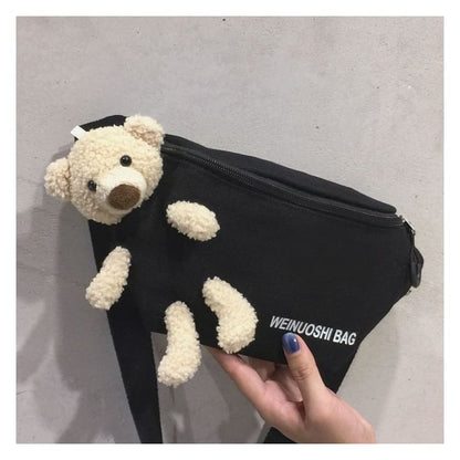 Teddy Bear Canvas Belt Bag