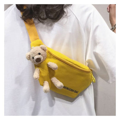 Teddy Bear Canvas Belt Bag