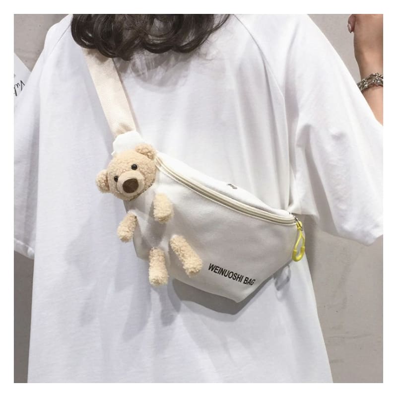 Teddy Bear Canvas Belt Bag