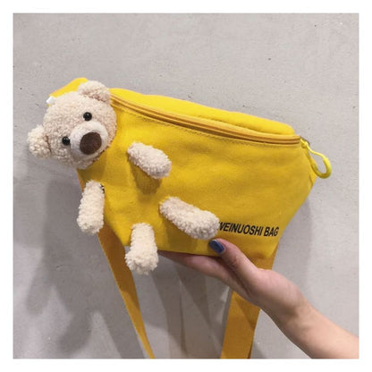 Teddy Bear Canvas Belt Bag