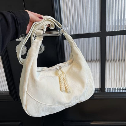 Textile Plain Shoulder Bag - Off-White / One Size